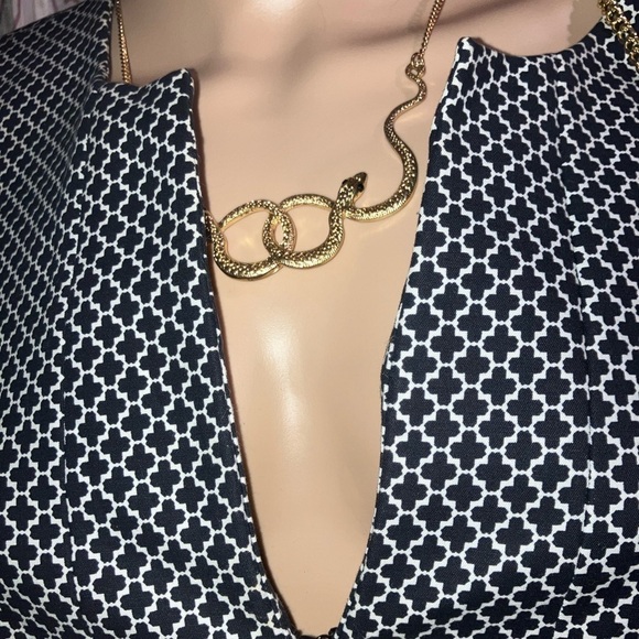 Vintage BUNDLE Rare gold metal Whimsigoth snake wrap necklace & bracelet cuff - Picture 5 of 8